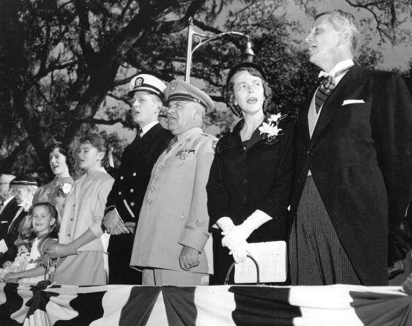 Governor, family and General Lance singing at inauguration ceremony - Tallahassee, Florida.