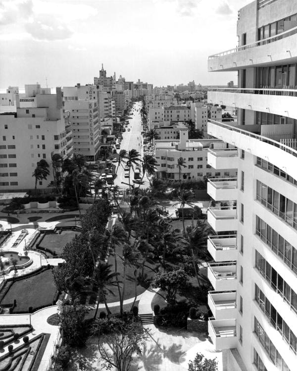 Bird's eye view of Collins Avenue - Miami Beach, Florida.
