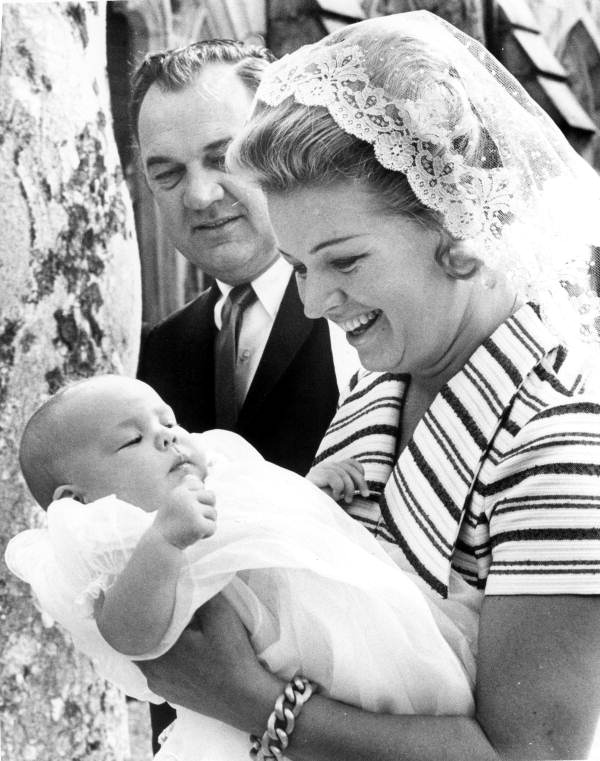 Governor Claude Kirk, his wife and Claudia on her day of christening - Palm Beach, Florida.