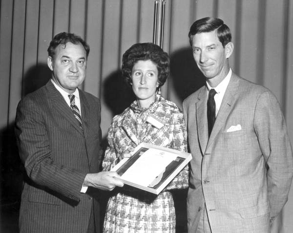 Governor Claude Kirk passing award to Nat Reed - Tallahassee, Florida.