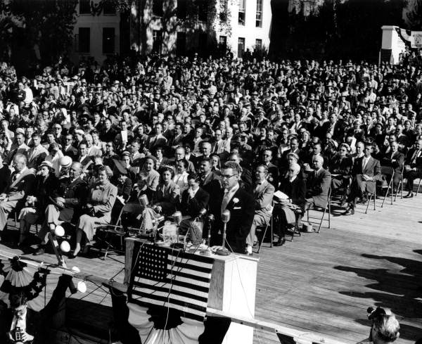 Florida's 31st Governor Dan McCarty delivering his inaugural address - Tallahassee, Florida.
