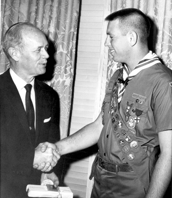 Eagle Scout being congratulated by Governor Farris Bryant - Tallahassee, Florida.