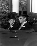 Governor Fuller Warren and Governor-elect Dan McCarty in car - Tallahassee, Florida.