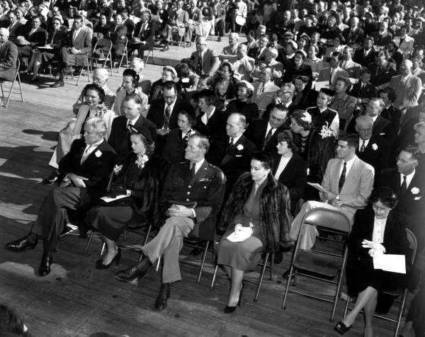 Crowd gathered for the inauguration of Governor Dan McCarty - Tallahassee, Florida.