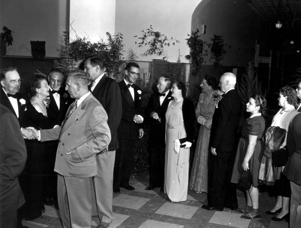 Governor Dan McCarty greeting reception line prior to the inaugural ball.