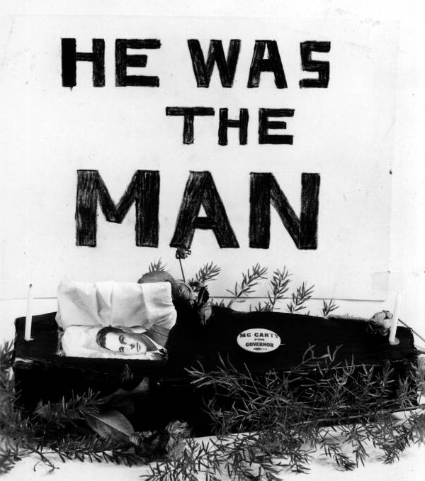 Memorial for Dan McCarty when he lost the 1948 Democratic party nomination for Governor - Mulberry, Florida