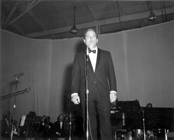 Singer Perry Como singing at Governor Kirk's inaugural ball - Tallahassee, Florida.