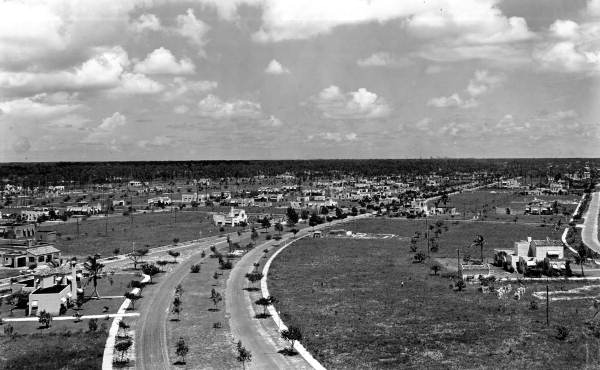 View of Greenway Drive from the Alhambra Water Tower - Coral Gables, Florida