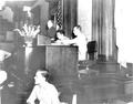 House Speaker Dan McCarty signing legislative bills - Tallahassee, Florida.