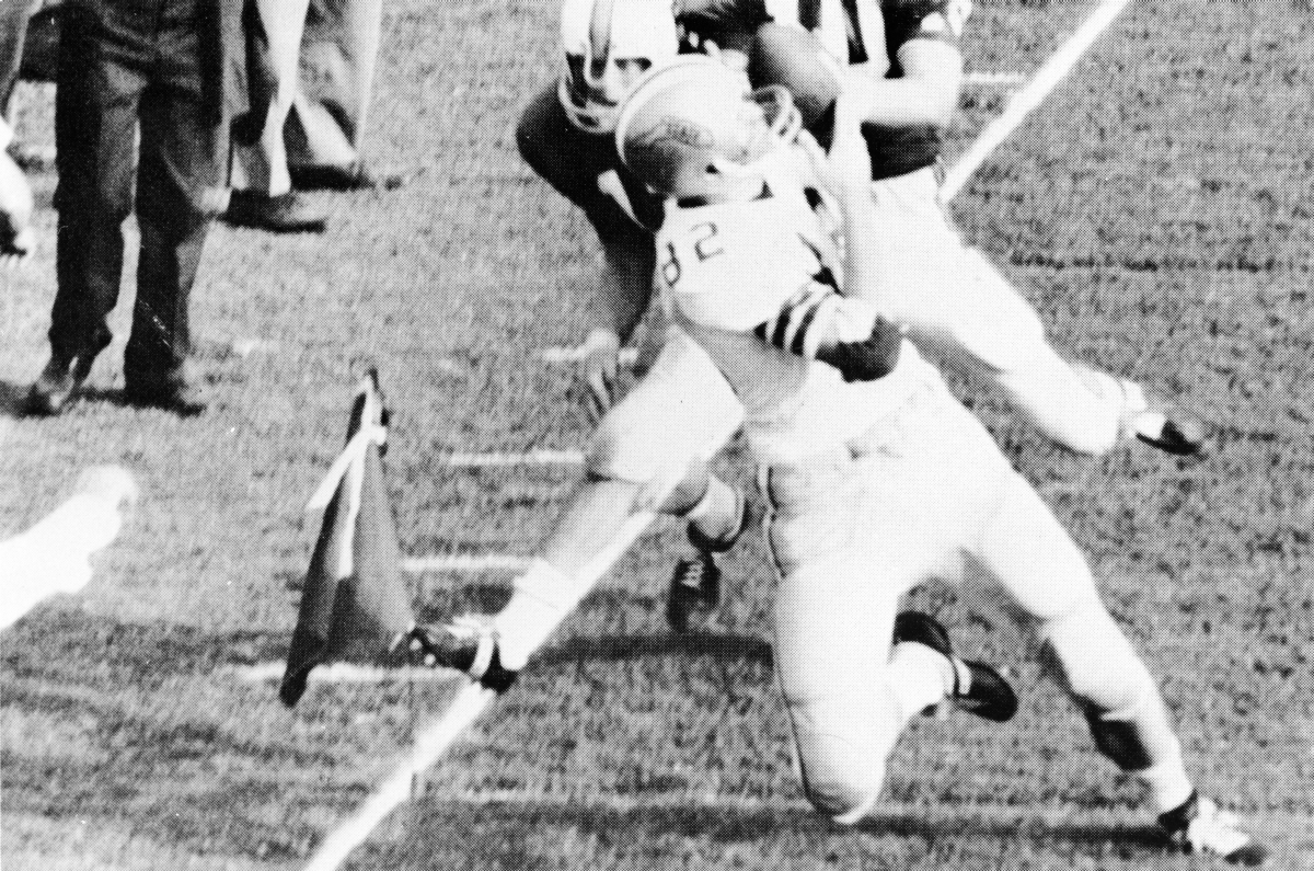 Lane Fenner catching football in FSU-Florida game - Tallahassee, Florida.