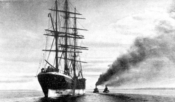 Tugging a phosphate bark into Port Tampa Dock