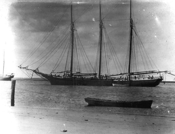 A schoonoer at moorage on the waterway - Jacksonville, Florida.