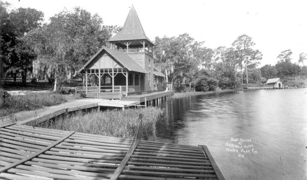 Seminole Hotel boat house on Lake Osceola - Winter Park, Florida