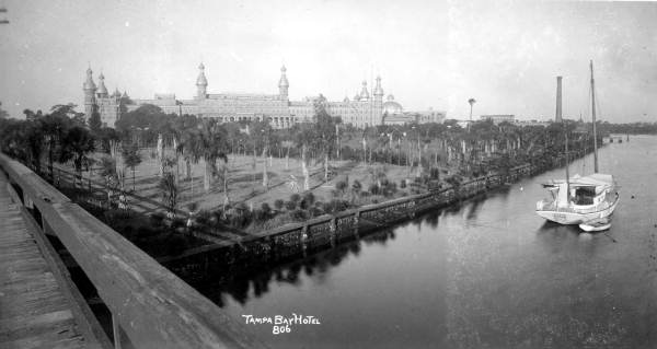 Tampa Bay Hotel from the Lafayette Street bridge - Tampa, Florida.