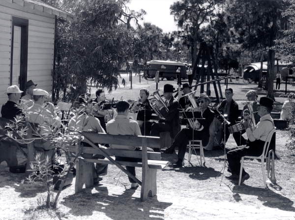 A band performing at a trailer camp - Sarasota, Florida.