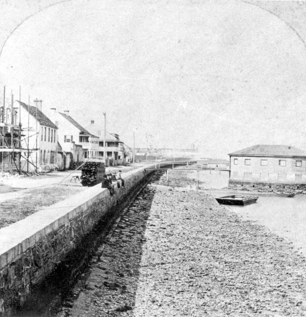 View of homes along Marine street by the sea wall - Saint Augustine, Florida