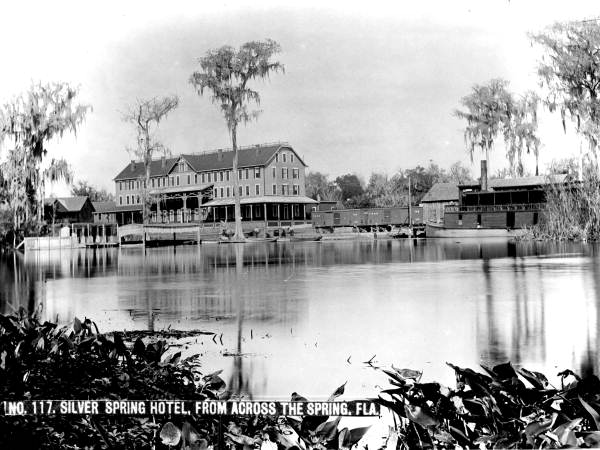 Silver Spring Hotel from across the spring.