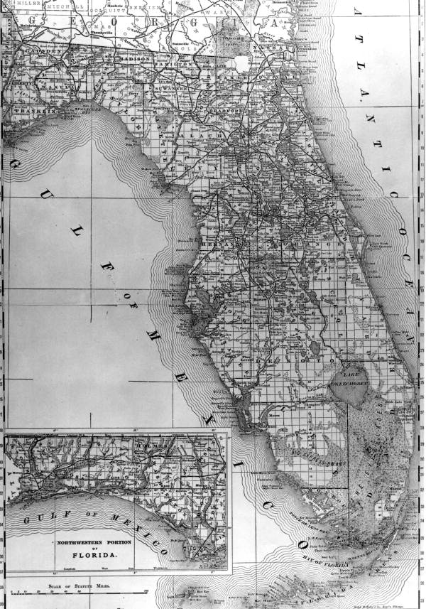 Rand McNally and Company map of Florida