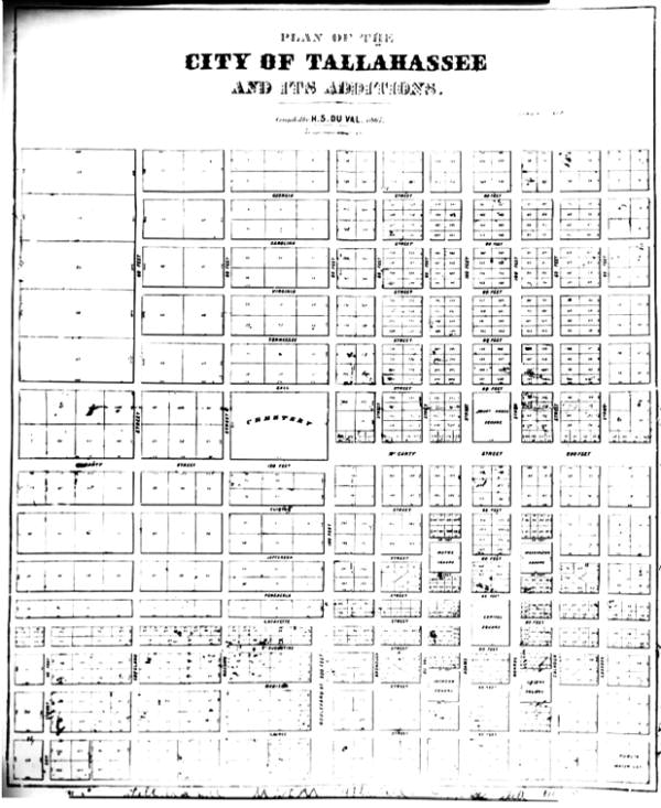 Plan of the city of Tallahassee and its additions.