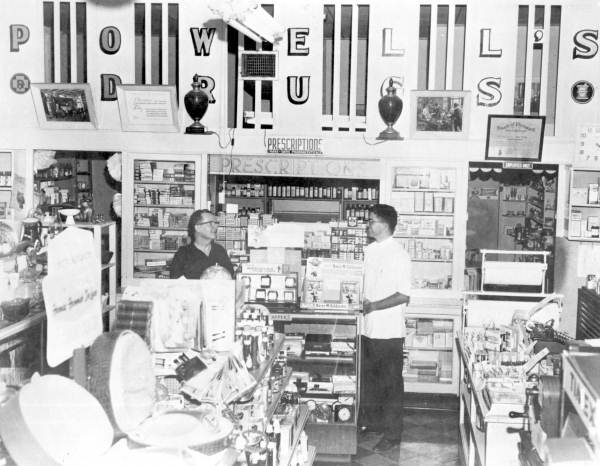 Interior view of Powell's Drugs - Havana, Florida
