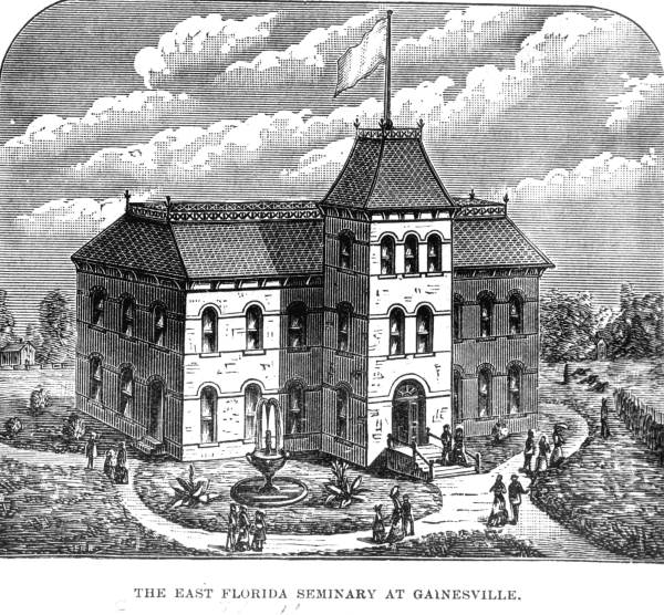 Engraving of the East Florida Seminary - Gainesville, Florida