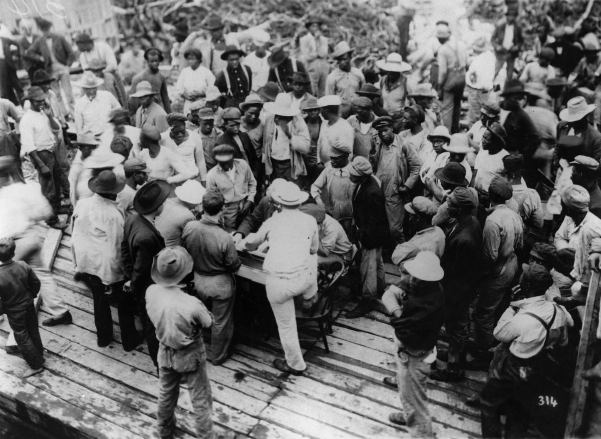 Pay day for Florida East Coast Railway employees - Plantation Key, Florida