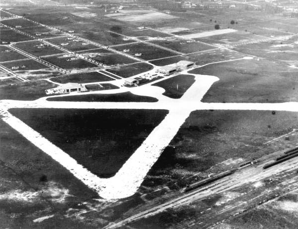 Aerial view of airport - Miami, Florida.