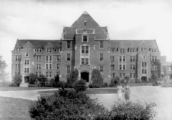 Front view of Gilchrist Hall at Florida State College for Women - Tallahassee, Florida.