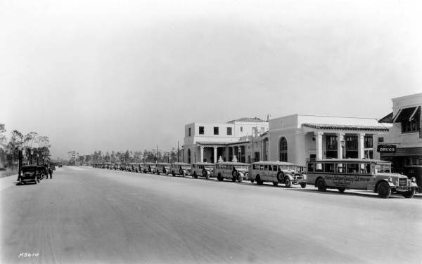 Line of buses - Coral Gables, Florida