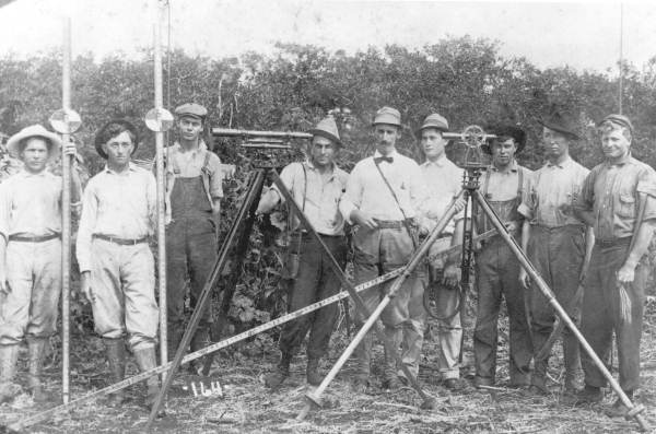 Surveyors in the Everglades.