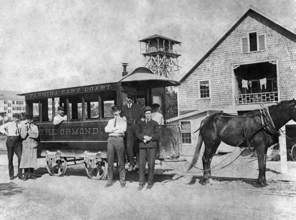 Horse-drawn railroad car - Ormond Beach, Florida.