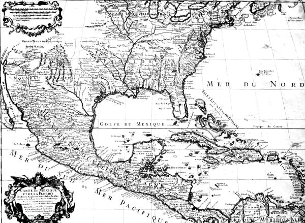 Map of Central America including Florida and the Gulf of Mexico