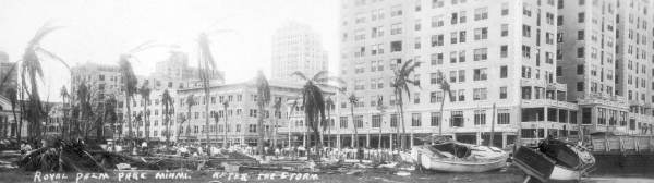 View of Royal Palm Park after the 1926 hurricane - Miami, Florida.