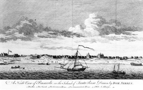 Drawing of the Spanish settlement on Santa Rosa Island.