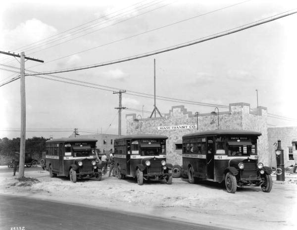 City buses of the Miami Transit Company - Miami, Florida