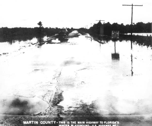 Flooded highway - Martin County, Florida