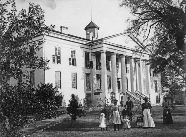 Nursemaids and their charges on the grounds of the Capitol - Tallahassee, Florida.