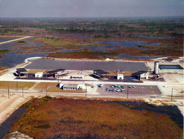 Four open air turbojet engine test cells and control rooms - Apix, Florida.