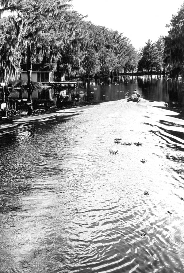 Boating down Cross Creek - Cross Creek, Florida