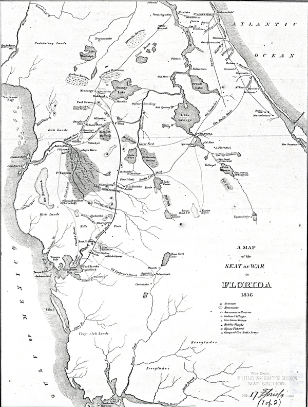 A Map of the Seat of War in Florida.