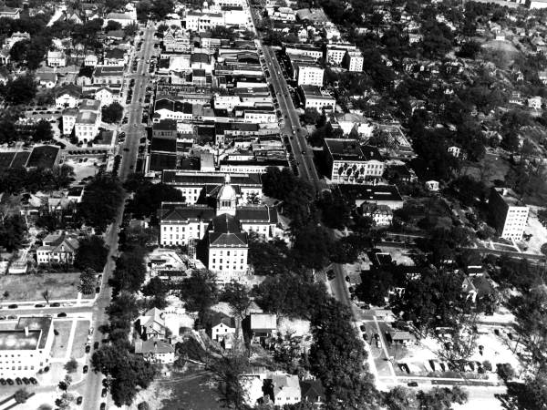 Aerial view looking north from just south of the Capitol - Tallahassee, Florida.