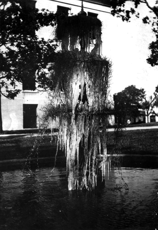 Frozen fountain on the Capitol grounds - Tallahassee, Florida.