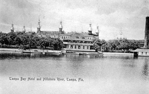 Looking across the Hillsborough River at the Tampa Bay Hotel - Tampa, Florida.