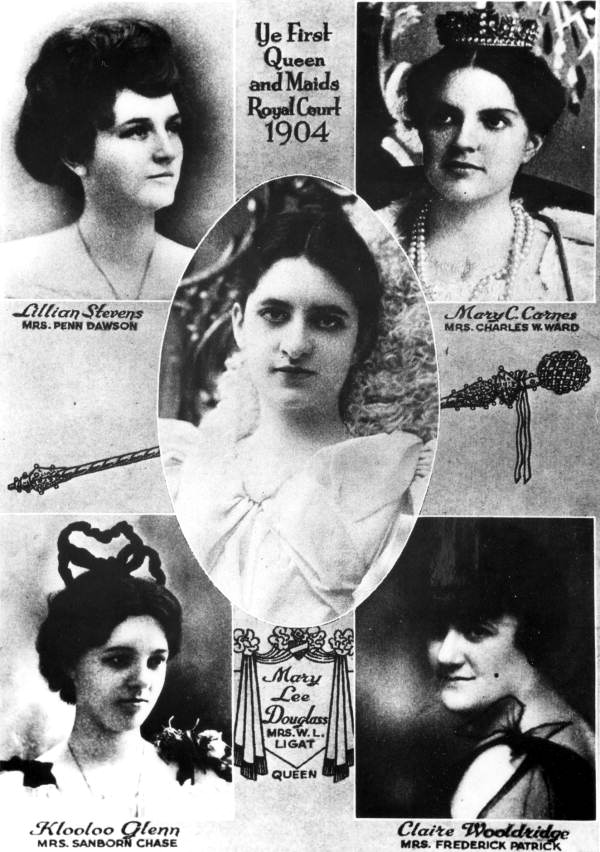 First Gasparilla royal court queen and maids - Tampa, Florida.