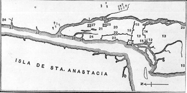 Spanish map of the Saint Augustine area