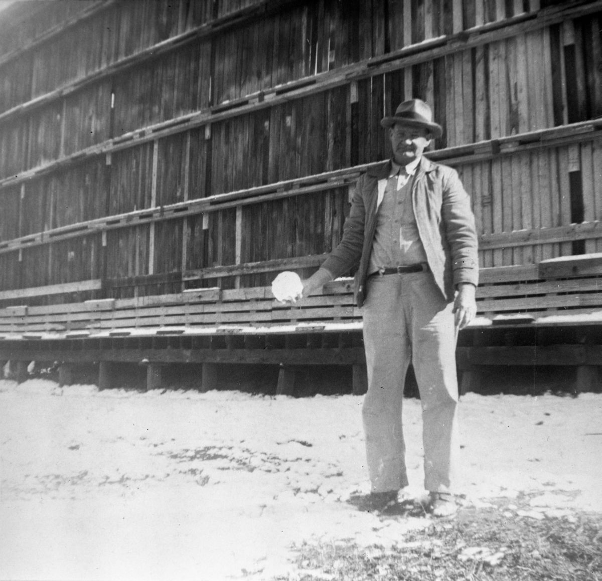 Ellis Boatwright with a snowball - Monticello, Florida