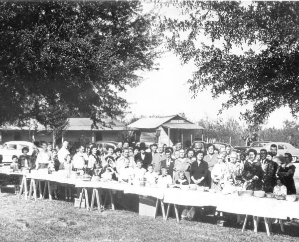 Group gathered for 50th wedding anniversary celebration - Fanlew, Florida