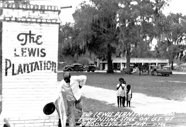 Entrance to Lewis Plantation and turpentine still on U.S. 41 - Brooksville, Florida