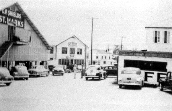 Street scene with a few businesses - Saint Marks, Florida
