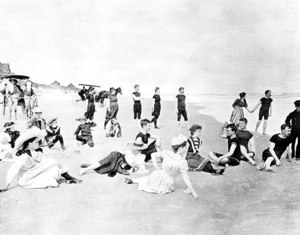 People at the beach in February - Ormond Beach, Florida.